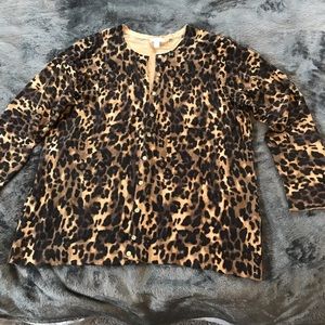 Cheetah print cardigan w gold buttons